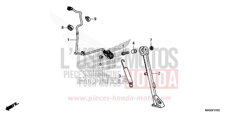 SEITENSTAENDER von Africa Twin DCT PEARL GLARE WHITE (NHB53H) von 2020